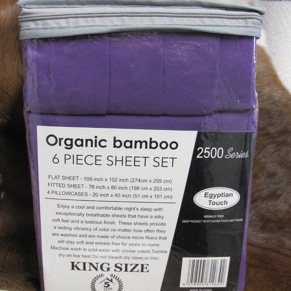 2 PIECE BUNDLE PURPLE KING BLANKET & SHEET SET NIP - Picture 4 of 8